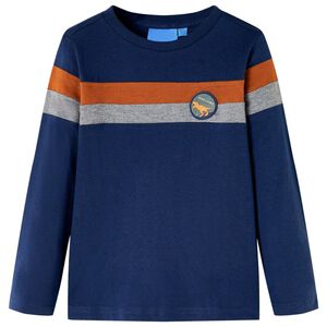 vidaXL Kindershirt met lange mouwen 104 marineblauw