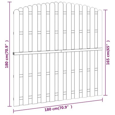 vidaXL Schuttingpaneel 180x(165-180) cm geïmpregneerd grenenhout