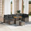 vidaXL Tuin Sofa Set met kussen met opslag met kussen 9 pcs Grijs