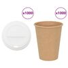 vidaXL Papieren koffiekopjes met deksel 1000 st 12oz 300 ml