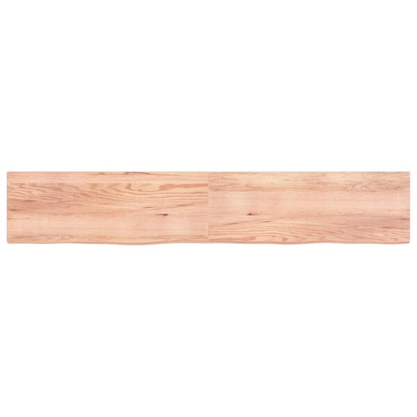 vidaXL Wastafelblad 220x40x(2-4) cm behandeld massief hout lichtbruin
