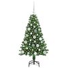 vidaXL Kunstkerstboom Groen 120 cm PVC en Staal en Kunststof