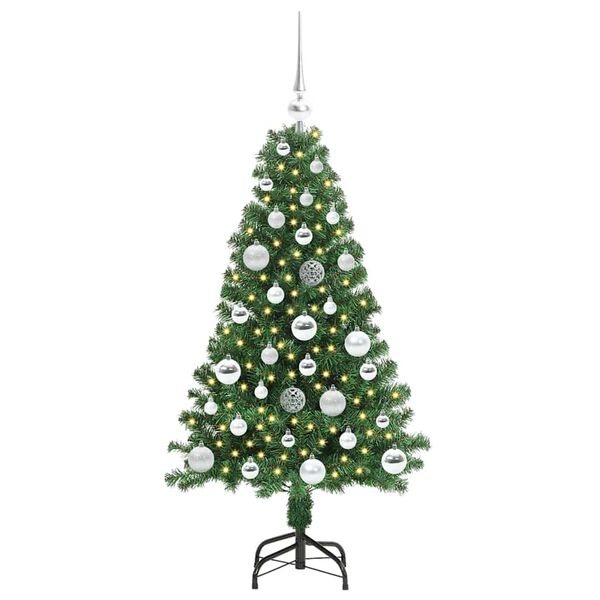 vidaXL Kunstkerstboom Groen 120 cm PVC en Staal en Kunststof