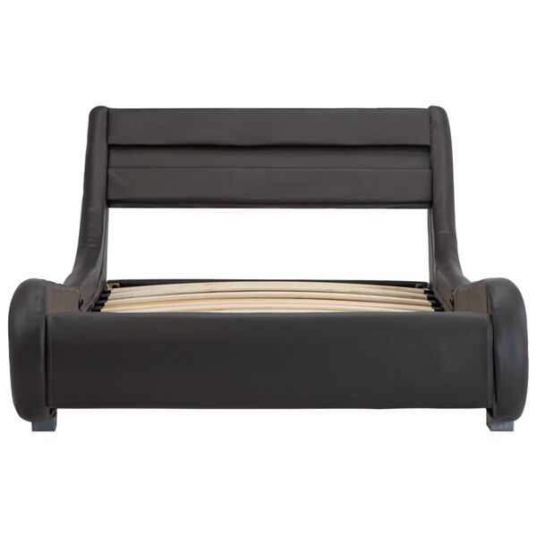 vidaXL Bedframe met LED kunstleer grijs 100x200 cm