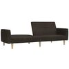 vidaXL Slaapbank 2-zits stof donkerbruin