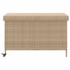 vidaXL Tuinbox met wielen 110x55x73 cm poly rattan gemengd beige