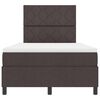 vidaXL Boxspring bed met matras met LED Donkerbruin 120 x 200 cm Stof
