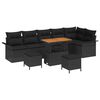 vidaXL Tuin Sofa Set 9 st 8-Aantal zitplaatsen Zwart