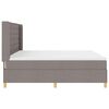 vidaXL Boxspringbed met matras met hoofdeinde Taupe 200 x 200 cm Stof