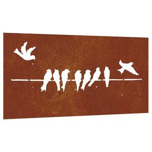 vidaXL Wanddecoratie tuin vogelontwerp 105x55 cm cortenstaal