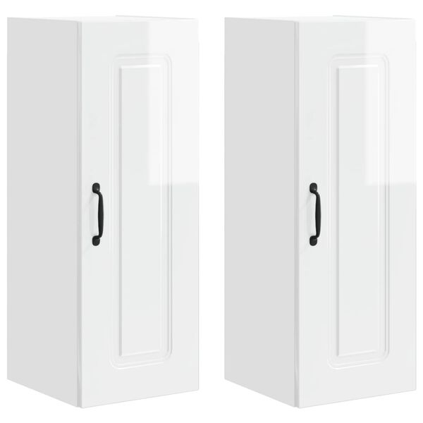 vidaXL Keukenkast Kalmar 2 pcs Hoogglans wit 30 x 31 x 80 cm
