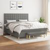 vidaXL Boxspring met matras stof donkergrijs 160x200 cm