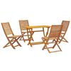 vidaXL Tuin eettafelset 5 st Bruin Massief Acaciahout
