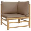 vidaXL 2-delige Loungeset met kussens bamboe taupe