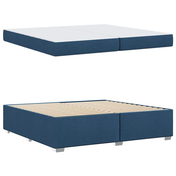 vidaXL Bedframe met matras Blauw 200 x 200 cm Stof