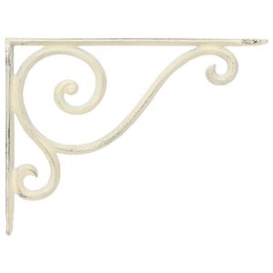 vidaXL Wandplank Beugels 12 st Antiek wit 12,5 x 17 x 3 cm Staal