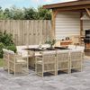 vidaXL 11-delige Tuinset met kussens poly rattan beige