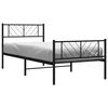 vidaXL Bedframe met hoofd- en voeteneinde metaal zwart 90x200 cm