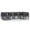 vidaXL 6-delige Loungeset met kussens staal antracietkleurig