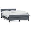vidaXL Boxspring met matras fluweel donkergrijs 140x220 cm