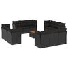 vidaXL 13-delige Loungeset met kussens poly rattan zwart