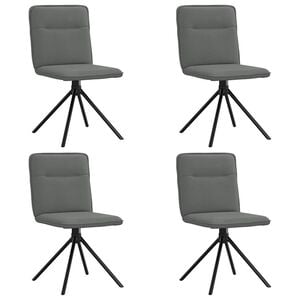 vidaXL Eetkamerstoelen 4 st stof donkergrijs