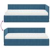 vidaXL Hoekbedframe met Matras met hoofdeinde 2 pcs Blauw Fluweel