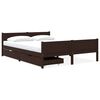 vidaXL Bedframe met 2 lades 160x200 cm massief grenenhout donkerbruin