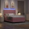 vidaXL LED Boxspring Bed met Matras Roze 140 x 190 cm Fluweel