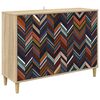 vidaXL Dressoir OMMEN Sonoma 102 x 33 x 75 cm Bewerkt hout