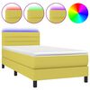 vidaXL Boxspring met matras en LED stof groen 80x200 cm