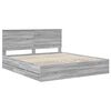 vidaXL Bedframe met lade Grijs Sonoma 180 x 200 cm Ingenieurshout