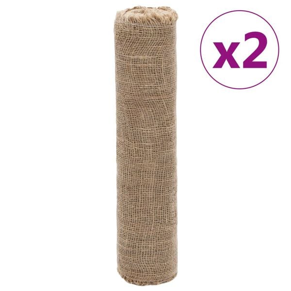 vidaXL Jute rollen 2 st 200 g/m&sup2; 0,5x50 m 100% jute