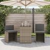 vidaXL 3-delige Bistroset met kussens poly rattan beige