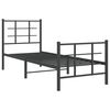vidaXL Bedframe met hoofd- en voeteneinde metaal zwart 75x190 cm