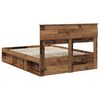 vidaXL Bedframe met hoofdeinde Oudhout 160 x 200 cm Massief grenenhout