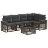vidaXL Tuinbankenset 6 pcs Grijs en Donkergrijs poly rattan