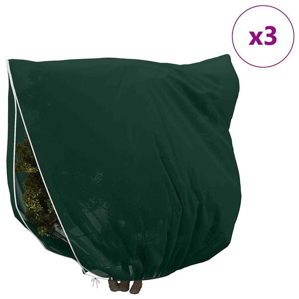 vidaXL Vorstbescherming Plantenfleece Covers 3 pcs Groen 2 x 2,36 m
