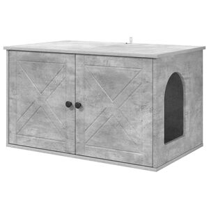 vidaXL Kattenhuis Beton 85 x 55 x 50 cm Bewerkt hout