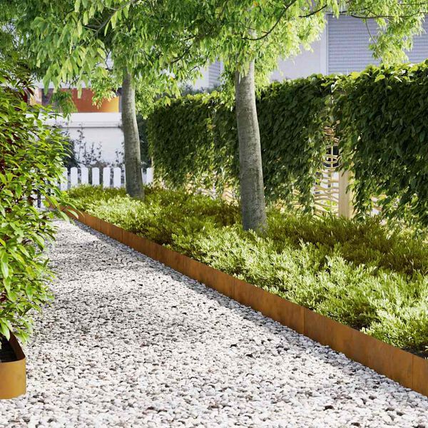 vidaXL Tuinrand 30 pcs Bruin 100 x 0.05 x 20 cm Cortenstaal