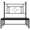 vidaXL Bedframe met hoofdbord metaal zwart 90x190 cm