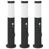 vidaXL Bolderverlichting met sensor en stopcontact 3 stuks 50 cm roestvrij staal IP44
