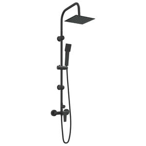 vidaXL Douchesysteem Zwart Roestvrij staal 21 x 48 x 112 cm