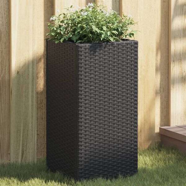 vidaXL Plantenbak 30x30x60 cm poly rattan zwart