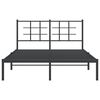 vidaXL Bedframe met hoofdbord metaal zwart 140x190 cm