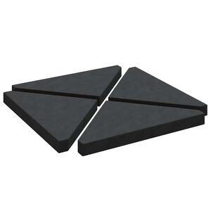 vidaXL Parasolvoetplaten 4 st driehoekig 14 kg graniet zwart
