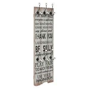 vidaXL Wandkapstok met 6 haken THANK YOU 120x40 cm