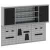 vidaXL Gereedschapskast set met plank 6 st Zwart Gepoedercoat staal