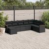 vidaXL 8-delige Loungeset met kussens poly rattan zwart