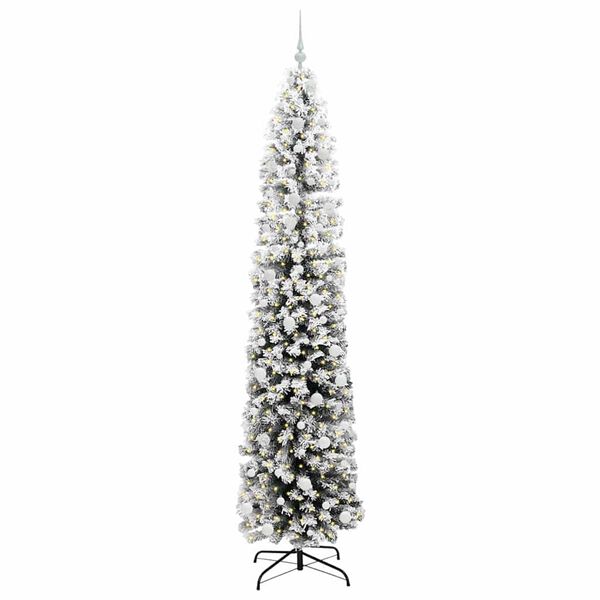 vidaXL Kunstkerstboom Groen 240 cm PVC en Staal en Kunststof